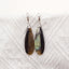 New Natural Obsidian And Labradorite Intarsia Teardrop Earrings,925 Sterling Silver, 41×13×4mm, 6.8g