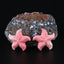 BITEFU 1Pair Pink Conch Shell (Made Of Powder Of Shell, Color Is Enhanced ) Starfish , 2.8g