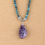 Natural Amethyst, Chrysocolla, Rose Quartz Pendant Beads for Necklace