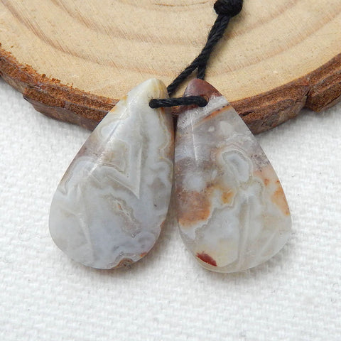 Natural Crazy Lace Agate Earring Beads 20x12x4mm, 3.8g