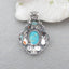 Natural Turquoise Pendant with 925 Silver Accessory 48x34x12mm, 13.6g