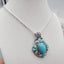 Natural Turquoise Pendant with 925 Silver Accessory 48x34x12mm, 13.6g