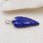 Natural Lapis Lazuli Carved leaf Pendant with 925 Sterling Silver Accessory 30x15x6mm, 4g