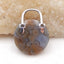 Natural Ocean Jasper Carved handbag Pendant with 925 Silver Jewelry 39x30x9mm, 17g