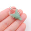 Natural Green Aventurine Carved wolf head Pendant with 925 Sterling Silver 21x15x8mm, 3g