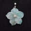 Natural Amazonite Carved Flower Pendant with 925 Sterling Silver Pinch Bail 33x32x6mm, 9g