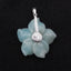 Natural Amazonite Carved Flower Pendant with 925 Sterling Silver Pinch Bail 33x32x6mm, 9g