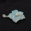 Natural Amazonite Carved Flower Pendant with 925 Sterling Silver Pinch Bail 33x32x6mm, 9g