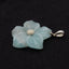 Natural Amazonite Carved Flower Pendant with 925 Sterling Silver Pinch Bail 33x32x6mm, 9g