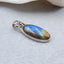 Natural Labradorite Gemstone Pendant with 925 Silver Accessory 34x14x6mm, 4.8g