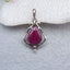 Natural Ruby Gemstone Pendant with 925 Silver Accessory 25x17x4mm, 3.1g