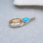 Intarsia of Natural Gold Rutilated Quartz and Turquoise Pendant with 925 Silver Accessory 27x12x7mm, 4.3g