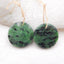 Paire de boucles d'oreilles rondes en rubis naturel et zoisite, pierre pour la fabrication de boucles d'oreilles, 20x6mm, 8.6g