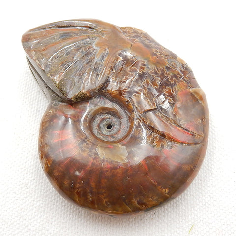 Natural Ammonite Fossil Carved elephant