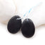 Paire de boucles d'oreilles en pierres précieuses ovales en obsidienne naturelle, 25x18x4 mm, 6,1 g