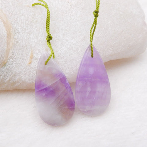 New Natural Stone Amethyst Teardrop Earring Beads, Drilled Earrings For Jewelry DIY Making,Purple Stone Earrings