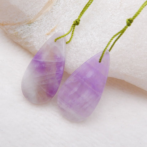 New Natural Stone Amethyst Teardrop Earring Beads, Drilled Earrings For Jewelry DIY Making,Purple Stone Earrings