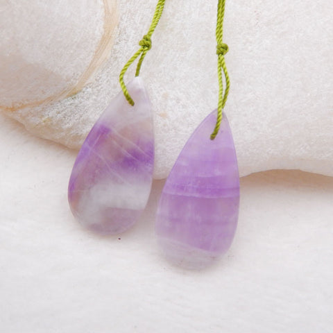 New Natural Stone Amethyst Teardrop Earring Beads, Drilled Earrings For Jewelry DIY Making,Purple Stone Earrings