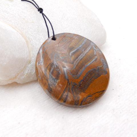 Natural Iron Tiger's Eye Pendant Bead 45X9mm, 38.6g