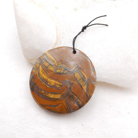 Natural Iron Tiger's Eye Pendant Bead 45X9mm, 38.6g