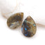 Paire de Boucles d'Oreilles Percées en Labradorite Naturelle, 31x21x3mm, 9g