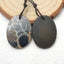 Natural Black Septarian Jasper Earring Beads 28X20X4mm, 7.7g