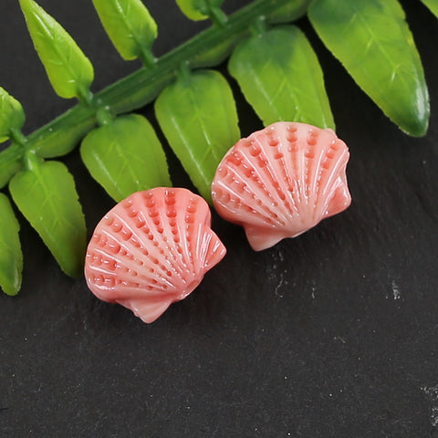 BITEFU 1Pair Pink Conch Shell (Made Of Powder Of Shell, Color Is Enhanced ) Shell, 1g