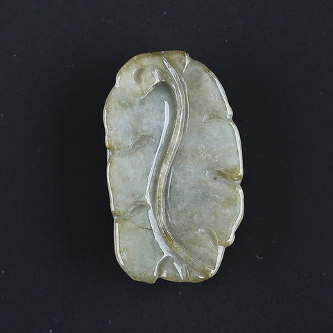 Natural Jade Carved figurine Pendant Bead 40*31*13mm, 24.2g