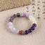 BITEFU Handmade Natural Amethyst And White Quartz, Kunzite And Agate，Colorful Gemstone Bracelet, Unique Gemstone Jewelry , 27.4g