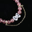 Natural Strawberry Quartz And White Quartz Gemstone Bracelet Gift, 17cm, 16x12x7mm, 8mm, 19.2g