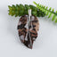 New Natural Chohua Jasper Handcarved Leaf Pendant,925 Sterling Silver Pinch Bail,67x37x7mm,17g