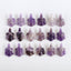 BITEFU 1 Pair Carved Natural Amethyst Flower Gemstone Earring Beads, Popular Flower Beads For Jewelry DIY Making, 10g