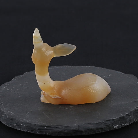 New Miniature Deer Figurine,Agate Gemstone Hand Carved Deer Statues Supply,Gemstone Home Decor,53x45x16mm,33.5g