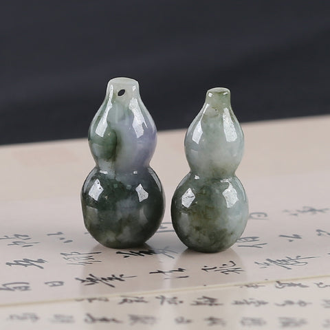 2 PCS Carved Natural Jade Gemstone Pendant Bead,Unique Pendant for Necklace,Jewelry DIY Making,30x14mm,30x15mm,19g