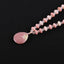 Natural Pink Opal And Rose Quartz Gemstone Necklace, Best Gemstone Jewelry Gift, 1 Strand 18 Inch, 24x21x7mm, 8x4mm, 5mm, 30.8g