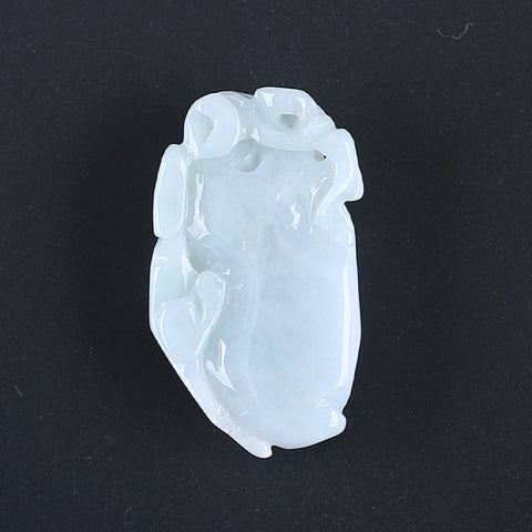 Natural Jade Carved figurine Pendant Bead 40*31*13mm, 24.2g