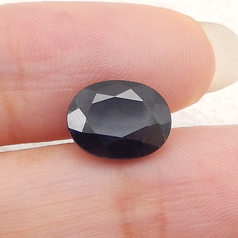 New Arrival! Natural Dark Blue Sapphire Faceted Cabochon,10×8×5mm,0.7g