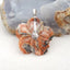 Natural Crazy Lace Agate Carved flower Pendant with 925 Sterling Silver Pinch Bail 47x45x7mm, 22g