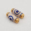 BITEFU 1Pair Silver Gold Plated Natural High Quality Lapis Lazuli Tube Gemstone Earring beads 3.1g