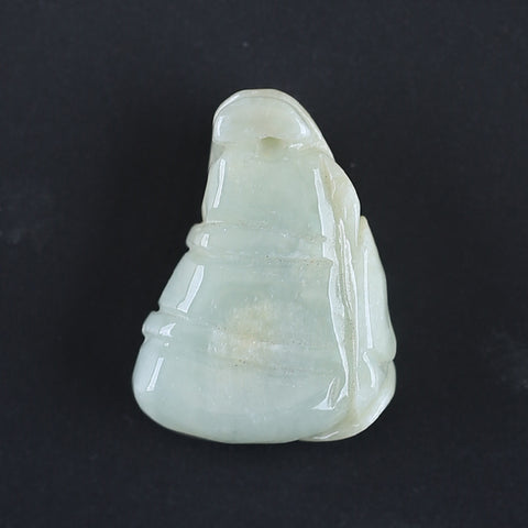 Natural Jade Carved figurine Pendant Bead 40*31*13mm, 24.2g