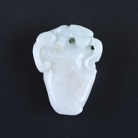 Natural Jade Carved figurine Pendant Bead 40*31*13mm, 24.2g