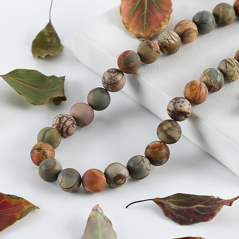 1 Strand 20 Inch Natural Multi-Color Picasso Jasper Gemstone Necklace,Popular Handmade Necklace for Gift,14mm,139g