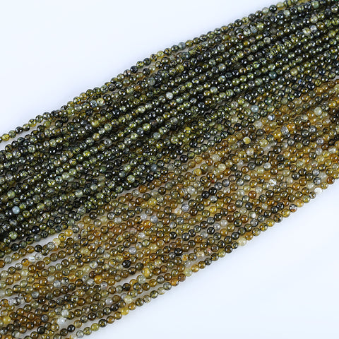 BITEFU 1 Strand Faceted Agate Round Shape Loose Beads, Green Beads, DIY Accessories,Stone