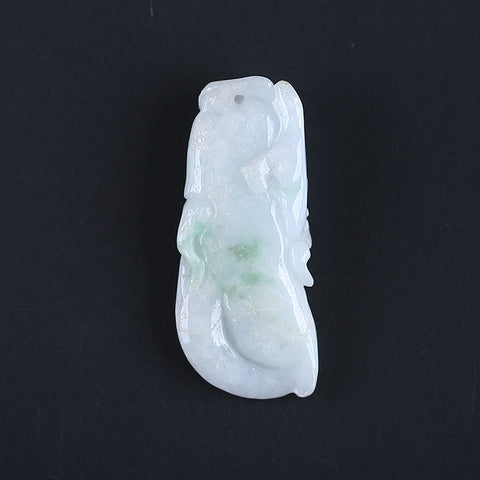 Natural Jade Carved figurine Pendant Bead 40*31*13mm, 24.2g