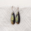 New Natural Obsidian And Labradorite Intarsia Teardrop Earrings,925 Sterling Silver, 41×13×4mm, 6.8g