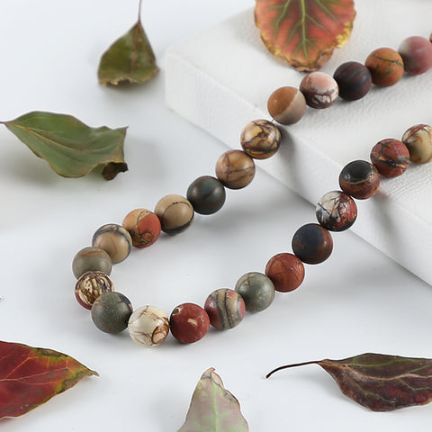 1 Strand 20 Inch Natural Multi-Color Picasso Jasper Gemstone Necklace,Popular Handmade Necklace for Gift,12mm,101g