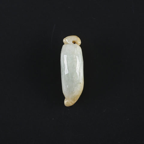 Natural Jadeite Jade Pendant, Drilled Gemstone Pendant,Gemstone Carving For Jewelry DIY Making Charm Gift Accessories,32×10×12mm,7g