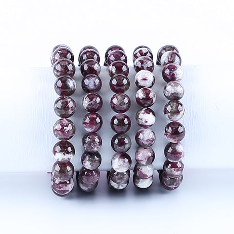 Natural Tourmaline Bracelet 10mm beads, 19cm length, 29g