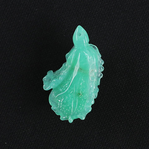 Hand Carved  AAA Grade Natural Chrysoprase Chinese Cabbage Gemstone Pendant Bead For Gemstone Jewelry Design ,Unique Gift,39×24×13mm,8g