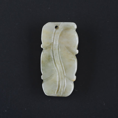 Natural Jade Carved figurine Pendant Bead 40*31*13mm, 24.2g